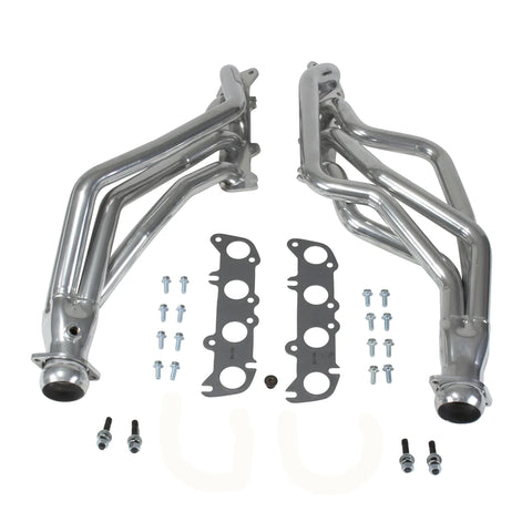 Ford Mustang Coyote Swap 1-3/4 Long Tube Exhaust Headers Polished Silver Ceramic