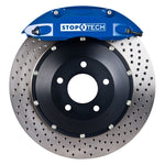 StopTech 2015 VW GTI Front BBK w/ Blue ST-40 Caliper Drilled 355x32 2pc Rotor