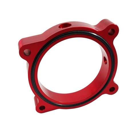 Torque Solution Throttle Body Spacer (Red): Ford Mustang GT 5.0L 2011-2016