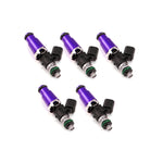 Injector Dynamics 1700cc Injectors - 60mm Length - 14mm Purple Top - 14mm Lower O-Ring (Set of 5)