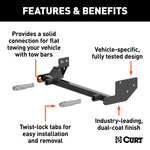 Curt Custom Tow Bar Base Plate for 97-06 Jeep Wrangler TJ