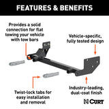 Curt Custom Tow Bar Base Plate for 97-06 Jeep Wrangler TJ