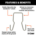 Curt Trailer Safety Chain Holder Bracket (2" Shank)