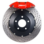 StopTech 02-04 Infiniti G35/03-08 350z Rear BBK w/Red Calipers Drilled 328X28 Rotors Pads SS Lines