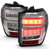 ANZO 2014-2020 Toyota 4Runner T.L Chrome Housing Clear Lens Red Light Bar W/Sequential