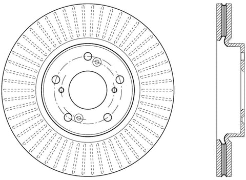 StopTech Slotted Sport Brake Rotor 2013 Honda Accord V6 Front Left