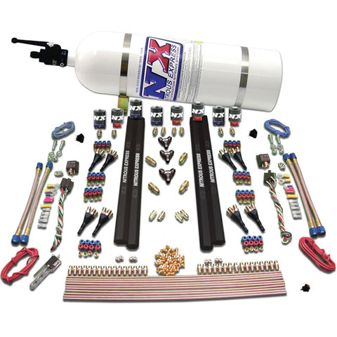 Nitrous Express SX2 Dual Stage/Alcohol 8 Solenoid Nitrous Kit (200-1200HP) w/Composite Bottle