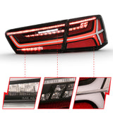 ANZO 2012-2018 Audi A6 LED Taillight Black Housing Clear Lens 4 pcs (Sequential Signal)