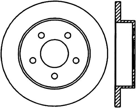 StopTech 01-04 Ford Mustang GT Rear Left Slotted & Drilled Sport Cryo Brake Rotor