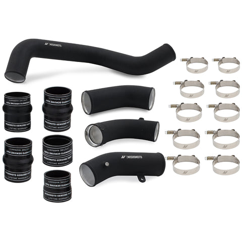 17-19 GM 6.6L L5P Intercooler Pipe + Boot Kit Wrinkle Black