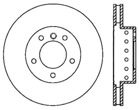 StopTech Power Slot 08 BMW 535i / 04-08 545i/550i/645i/650i Front Right SportStop Slotted Cryo Rotor
