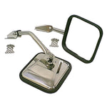 Rugged Ridge 55-86 Jeep CJ Stainless Steel Side Mirrors w/ Convex Mirror Kit