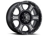 ICON Shield 20x9 5x150 16mm Offset 5.625in BS 110.1mm Bore Satin Black/Machined Wheel