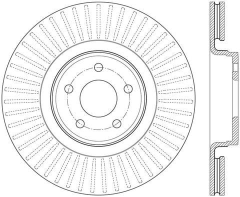 StopTech 14+ Ford Focus ST w/ 335mm Brakes Front Right Slotted & Drilled Rotor