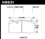 Hawk 09-11 Corvette Z06/09-13 0ZR-1 (w/Carbon Ceramic Brakes & Iron Rotors) Front HPS 5.0 Brake Pads