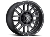 ICON Alpha 20x9 8x170 0mm Offset 5in BS 125.2mm Bore Satin Black/Milled Windows Wheel