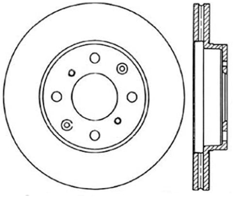 StopTech Power Slot 93-00 Honda Civic DX w/ Rr Drum Brakes Front Right Rotor CRYO