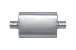 Gibson MWA Superflow Center/Center Oval Muffler - 4x9x14in/2.25in Inlet/2.25in Outlet - Stainless