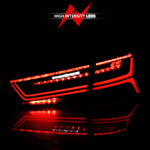 ANZO 2012-2018 Audi A6 LED Taillight Black Housing Smoke Lens 4 pcs (Sequential Signal)