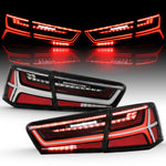 ANZO 2012-2018 Audi A6 LED Taillight Black Housing Clear Lens 4 pcs (Sequential Signal)