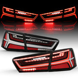 ANZO 2012-2018 Audi A6 LED Taillight Black Housing Clear Lens 4 pcs (Sequential Signal)
