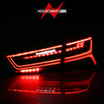 ANZO 2012-2018 Audi A6 LED Taillight Black Housing Clear Lens 4 pcs (Sequential Signal)