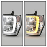 Spyder Ford F-250/350/450 08-10 V2 High-Power LED Headlights-Switch Back-Chrome PRO-YD-FS08PL-SBLB-C