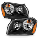 ANZO 2005-2007 Dodge Magnum Crystal Headlight  Black Amber