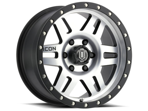 ICON Six Speed 17x8.5 5x5 -6mm Offset 4.5in BS 94mm Bore Satin Black/Machined Wheel