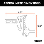 Curt Rebellion XD Adjustable Cushion Hitch Ball Mount (2in Shank 15000lbs 6-1/4in Drop)