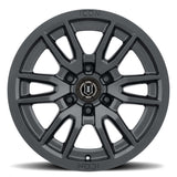 ICON Vector 6 17x8.5 6x5.5 25mm Offset 5.75in BS 93.1mm Bore Satin Black Wheel