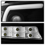 Spyder GMC Sierra 14-16 Projector Headlights Light Bar DRL Blk PRO-YD-GS14V2-LBDRL-BK