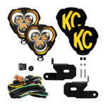 KC HiLiTES FLEX ERA 3 Vehicle Light System Kit Jeep JL/JT Spot and A-Pillar Bracket