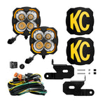 KC HiLiTES FLEX ERA 4 Jeep 18-21 Jeep JL /JT 2-Light System 80W Spot Beam Pillar Mount