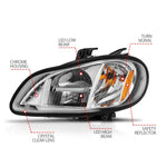 ANZO 2002-2014 Freightliner M2 LED Crystal Headlights (Pair)