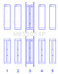 King Ford V8 351ci 5.8L 400ci 6.6L 16V (Size STD) Performance Main Bearing Set