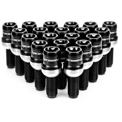 Raceseng TLR-1 Titanium Lug Bolt Set - M14x1.5mm / R14 Floating Seat - Brushed Black