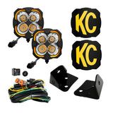 KC HiLiTES FLEX ERA 4 Jeep JK 2-Light System 80W Spot Beam Pillar Mount