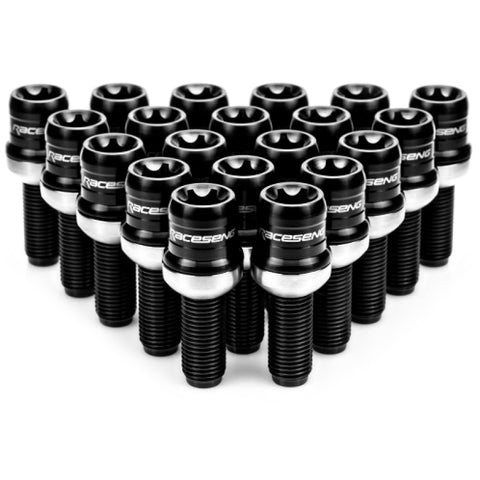 Raceseng TLR-1 Titanium Lug Bolt Set - M14x1.5mm / R13 Floating Seat - Brushed Black