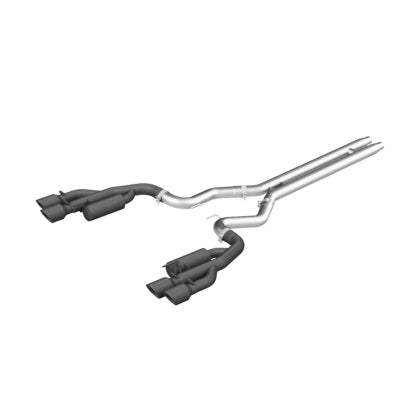 MBRP Armor BLK Cat-Back Exhaust; Race Version 18-23 Mustang GT w/o Active Exhaust