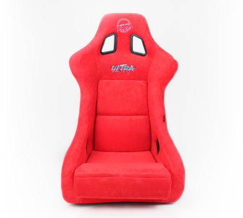 NRG FRP Bucket Seat ULTRA Edition - Large (Red Alcantara/Gold Glitter Back)