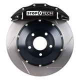 StopTech 08-11 Porsche 911 GT2 BBK Front ST-60 Black Calipers 380x32 Slotted Rotors