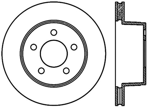 StopTech 97-99 Jeep Wrangler TJ Front Left Cryo Slotted Sport Brake Rotor