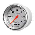 Autometer Marine Silver Ultra-Lite Gauge 3-3/8in Tachometer 6K RPM