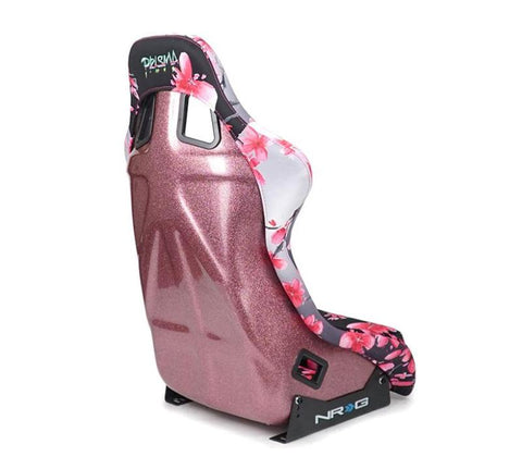 NRG FRP Bucket Seat PRISMA Japanese Cherry Blossom Edition W/ Pink Pearlized Back - Large