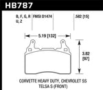 Hawk 15 Chevy Corvette / 16-17 Chevy Camaro / 16-17 Cadillac CTS HP+ Front Brake Pads