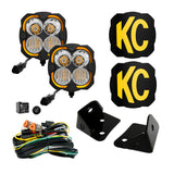 KC HiLiTES FLEX ERA 4 Jeep JK 2-Light System 80W Combo Beam Pillar Mount