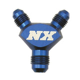 Nitrous Express 6AN x 4AN x 4AN Billet Pure-Flo Y Fitting - Blue