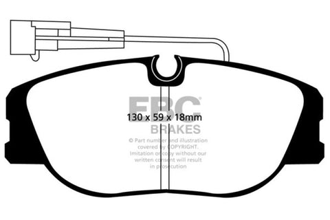 EBC 92-98 Alfa Romeo 155 2.0 Turbo Redstuff Front Brake Pads