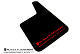 Rally Armor Universal Fitment (no hardware) Motorsport Spec Black Urethane Mud Flap w/ White Logo